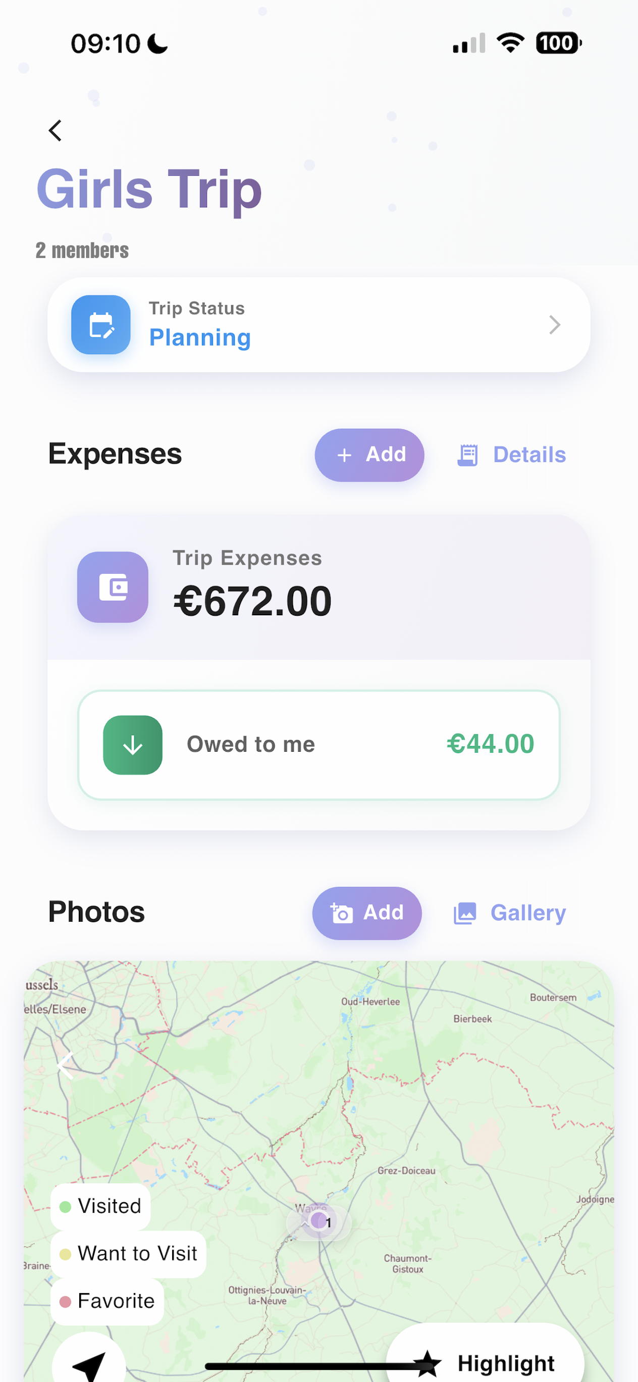 Create trips and plan adventures